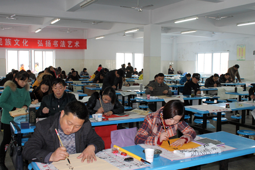 旌德县中小学师生书法现场临写大赛在我校举行